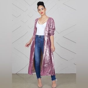 “Lily’s Kloset” Barbie Pink Sequin Duster. Never worn Like new. Blemish free
